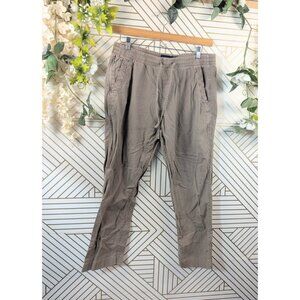 ABERCROMBIE & FITCH Men's Brown Linen Blend Straight Leg Pants LOOSE SIZE LRG